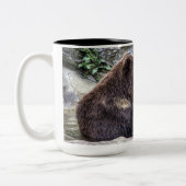 Schöner Brown-Grizzlybär Zweifarbige Tasse (Links)