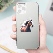 Schöner Brown Horse Individuelle Name Aufkleber (Telefon)