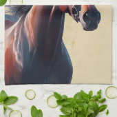 Schöner Brown Horse Individuelle Name Geschirrtuch (Gefaltet)