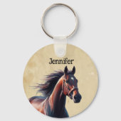 Schöner Brown Horse Individuelle Name Schlüsselanhänger (Rückseite)