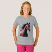 Schöner Brown Horse Individuelle Name T-Shirt (Vorne ganz)