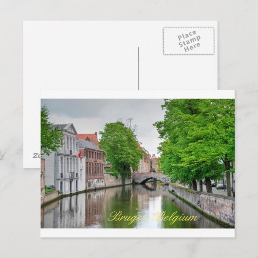 Schöner Bruge Canal Postkarte (Vorne/Hinten)