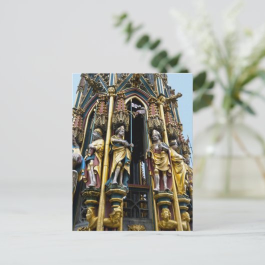 Schöner Brunnen in Nürnberg Postkarte (Stehend Vorderseite)