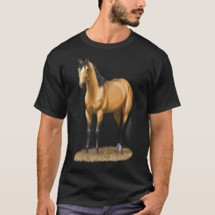 Schöner Buckskin Dun Quarter Horse Hengst Pferd T-Shirt
