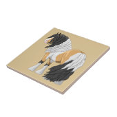 Schöner Buckskin Pinto Sinti und Roma Vanner Entwu Fliese (Seite)