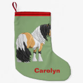 Schöner Buckskin Pinto Sinti und Roma Vanner Entwu Kleiner Weihnachtsstrumpf (Vorderseite)