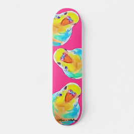 Schöner Budgie Parakeet Exotische Vögel Heiß rosa Skateboard