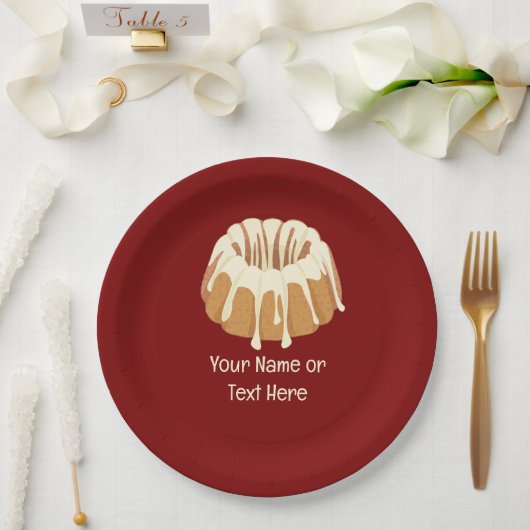 Schöner Bundt Schwamm - Flutter Kuchen und Ihr Tex Pappteller (Hochzeit)