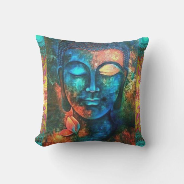 Schöner bunter Buddha Kissen (Vorderseite)