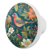 Schöner Bunter Fink Vogel Botanisch Keramikknauf (Rechts)