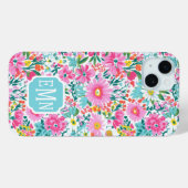 Schöner Bunter Garten Monogramm Case-Mate iPhone Hülle (Rückseite (Horizontal))
