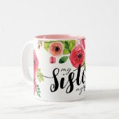 Schöner bunter Watercolor-Blumenschwester-Tasse Zweifarbige Tasse (Vorderseite Links)