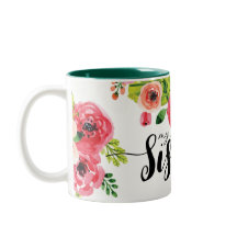 Schöner bunter Watercolor-Blumenschwester-Tasse