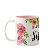 Schöner bunter Watercolor-Blumenschwester-Tasse