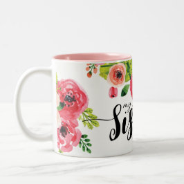 Schöner bunter Watercolor-Blumenschwester-Tasse Zweifarbige Tasse