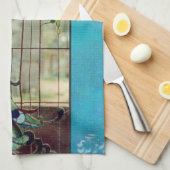 Schöner Buntglas-Pfau Geschirrtuch (Viertel Falte)