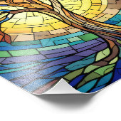 Schöner Buntglasbaum Fotodruck (Ecke)