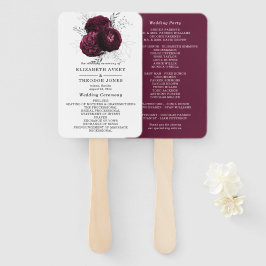Schöner Burgunder Blumenkohl-Programm Hand Fan Fächer