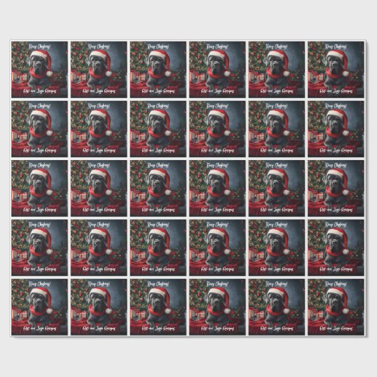 Schöner Cane Corso mit Weihnachtsmannmütze Geschenkpapier (Flach)