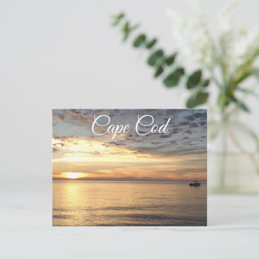 Schöner Cape Cod Sunset über Buzzards Bucht Postkarte (Stehend Vorderseite)
