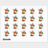 Schöner Cartoon Red Fox Quadratischer Aufkleber (Blatt)