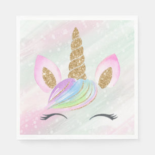 Schöner Cartoon Unicorn W/ Rainbow Serviette