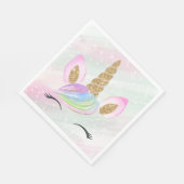 Schöner Cartoon Unicorn W/ Rainbow Serviette (Ecke)