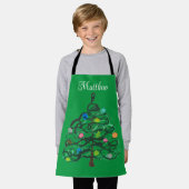 Schöner Cartoon Weihnachtsbaum Winter Kids Winter Schürze (Getragen)