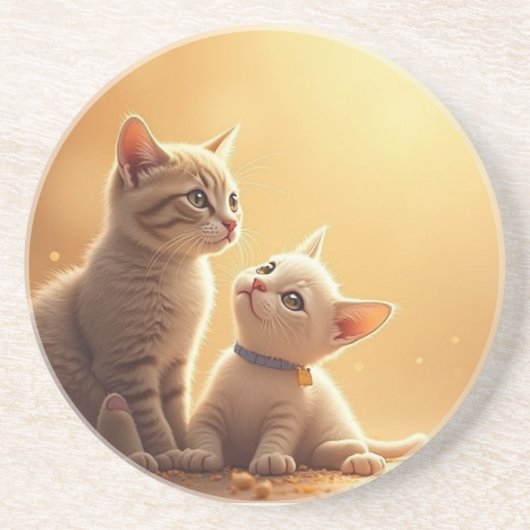 Schöner Cat Couple Untersetzer (Vorne)