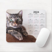 Schöner Cat Resting 2024 Kalender Mousepad (Mit Mouse)
