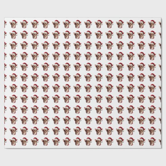 Schöner Chihuahua Dog Weihnachtsmuster Geschenkpapier (Flach)