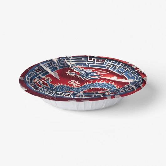 Schöner chinesischer Drache Neujahr 2024 PPB2-Papi Pappteller (Gewinkelt)