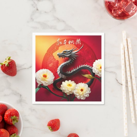 Schöner chinesischer Drache Neujahr 2024 PPN01 Serviette (Beispiel)