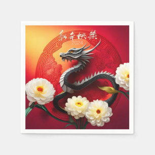 Schöner chinesischer Drache Neujahr 2024 PPN01 Serviette