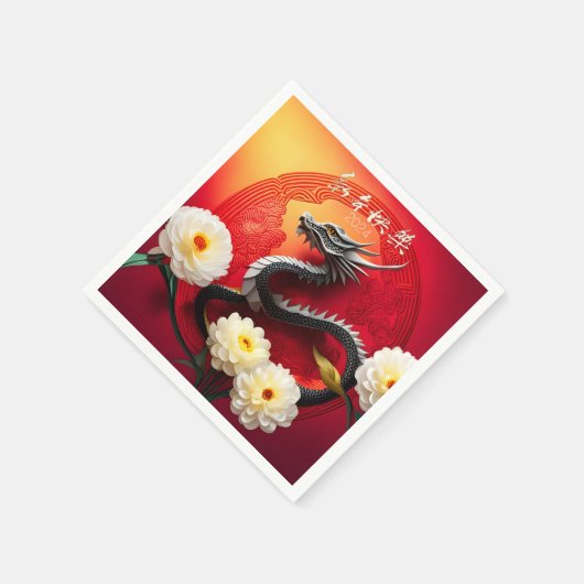 Schöner chinesischer Drache Neujahr 2024 PPN01 Serviette (Ecke)