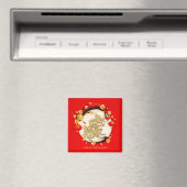 Schöner chinesischer Drache Neujahr 2024 SqM Magnet (In Situ (Geschirrspüler))