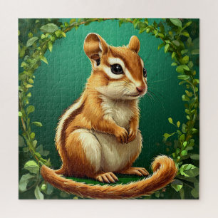 Schöner Chipmunk inmitten von Grün Puzzle