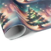 Schöner Christbaum im Winterwald Geschenkpapier (Rolleneckpunkt)