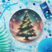 Schöner Christbaum im Winterwald Pappteller (Party)