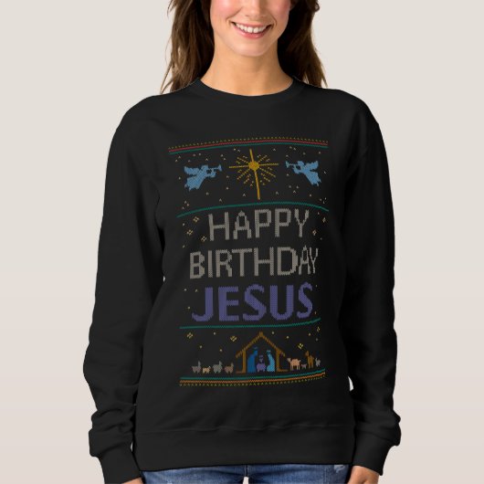 Schöner Christlicher Weihnachtssüßer Religiös Sweatshirt (Vorderseite)
