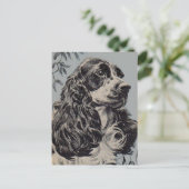 schöner Cocker Spaniel Postkarte (Stehend Vorderseite)
