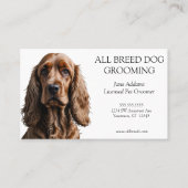 Schöner Cocker Spanierhund Grooming Pet Services Visitenkarte (Vorderseite)