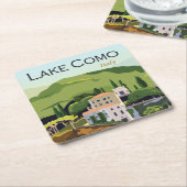 Schöner Comer See Italien Rechteckiger Pappuntersetzer (angewinkelt)