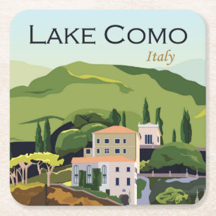 Schöner Comer See Italien Rechteckiger Pappuntersetzer