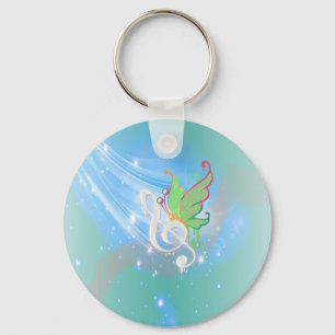 Schöner, cooler Schmetterling aus weißer Musikno Schlüsselanhänger