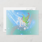 Schöner, cooler Schmetterling aus weißer Musiknote Postkarte (Vorne/Hinten)