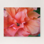 Schöner Coral Orange Hibiskus Blume Individuelle N Puzzle (Horizontal)