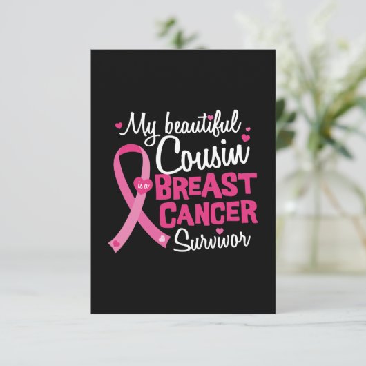 Schöner Cousin Brustkrebs-Überlebender Karte (Stehend Vorderseite)