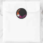 Schöner Crescent subtile lesbische Blume Runder Aufkleber (Tasche)