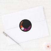 Schöner Crescent subtile lesbische Blume Runder Aufkleber (Umschlag)
